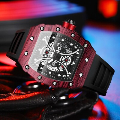 2022 New Rectangular Fashion Simple Men#x27;s Luminous Automatic Mechanical Watch $28.00