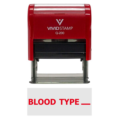 #ad Vivid Stamp Blood Type space Medical Self Inking Rubber Stamps $9.02