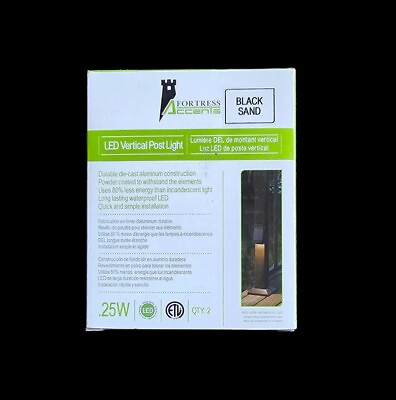 #ad Fortress Accents LED Vertical Post Light Deck Lighting 0.25 W QTY 2 Black Sand $29.49