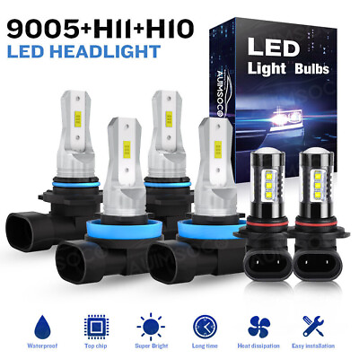 #ad For Ford F 150 2015 2020 LED 6000K Combo Headlight Hi Low Beam Fog Light Bulbs $42.99