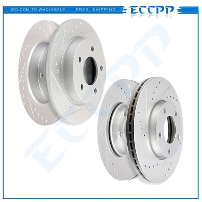 #ad Front Rear Brake Rotors For MAZDA 3 2004 2008 2009 2010 2011 2012 2013 Drilled $128.66