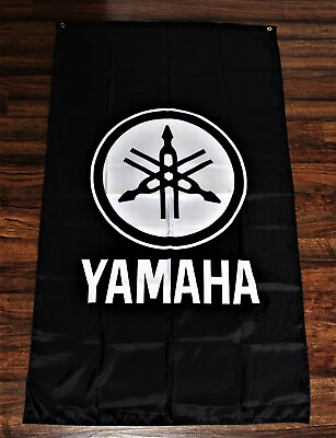 #ad Yamaha Flag Banner Racing Team Motorcycle Bike Moto GP Vertical Man Cave XZ $13.77