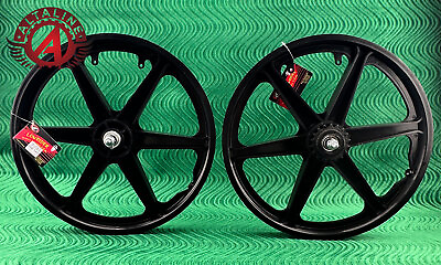 #ad ALTALINE 20quot; BICYCLE GT STYLE MAG WHEELS 6 SPOKE BLACK FOR ANY BMX BIKE. $67.91
