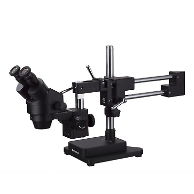 #ad AmScope 7X 45X Binocular Stereo Zoom Microscope with Double Arm Boom Stand $464.99