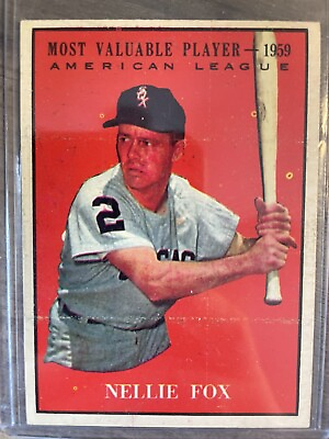 #ad 1961 Topps Baseball Card #477 Nellie Fox MVP White Sox EX $17.00