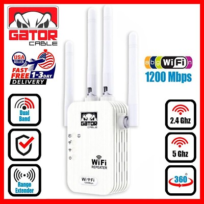 #ad WiFi Range Extender Repeater Wireless Amplifier Router Signal Booster 1200Mbps $19.99