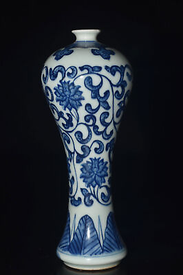 Chinese Exquisite small Blue and White Porcelain vase Hand Painted flower 6.1quot; $55.99