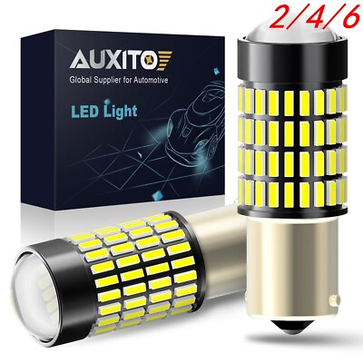 #ad AUXITO 1156 P21W 7506 BA15S LED Backup Reverse Light Bulb Lamp 6000K White 2 4 6 $41.99