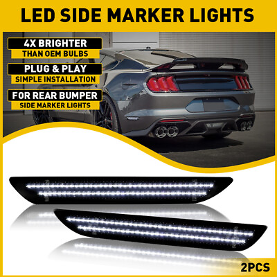 #ad AUXITO 6000K Rear Bumper LED Side Lights Marker Lamps For 15 22 Ford Mustang $23.19