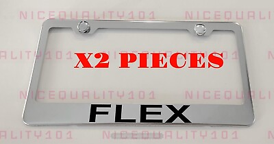 #ad 2X Flex Stainless Steel Chrome Mirror Finished License Plate Frame Holder $22.99