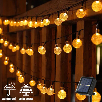 #ad Solar Powered 50 LED String Light Outdoor Garden Path Yard Waterproof Decor Lamp $10.99