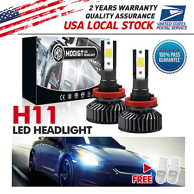 #ad 2X H11 H9 H8 Super Bright White Headlight Kit High OR Low Bulb DRL 6000K LED $11.29
