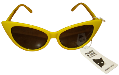 #ad Zumiez Petals and Peacocks Retro Cat Eye Yellow Sunglasses $10.99