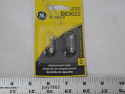 #ad 2 New GE DE3022 Miniature Lamp Bulb 5w 12 volt T2 1 4 Festoon Dome $12.90