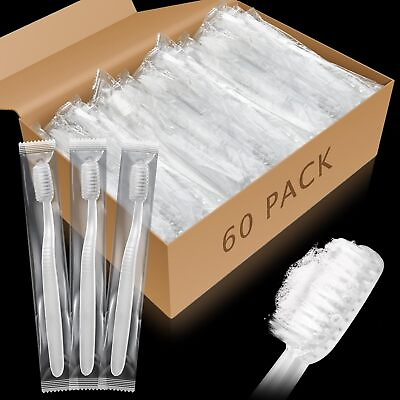 #ad 60 Pack Prepasted Disposable Toothbrushes Individually Wrapped Pre Pasted Toothb $34.99