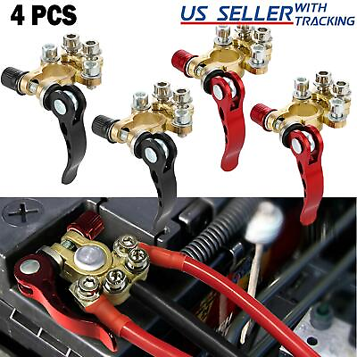 #ad 4Pcs Car Battery Terminal Connector Clamp Quick Release Adjust Disconnect Tool $14.99