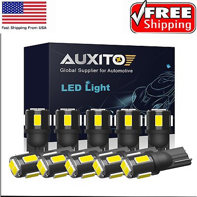 #ad 10X AUXITO T10 LED License Plate Light Car Interior Bulbs White 168 2825 194 W5W $8.07