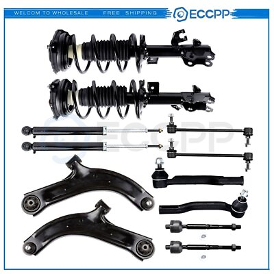 #ad Rear Shocks and Front Struts Control Arms Tie Rod Ends For 07 12 Nissan Versa $212.12