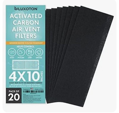 #ad Activated Carbon Air Vent Filters LOT OF 10 Pack 20 Pieces 4quot; x 10quot; 200 total $199.99