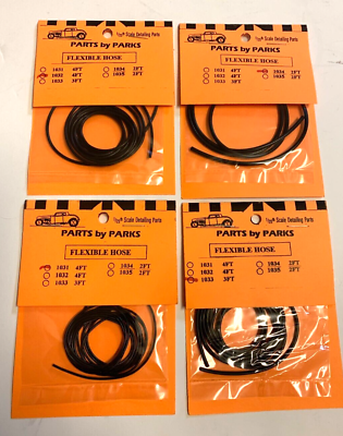 #ad 4 Parts By Parks Hollow Flexible Rubber heather Hose For Model Cars 1 25 1 24 $15.39