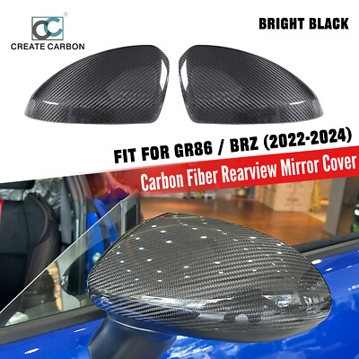 #ad 2pcs Dry Carbon Fiber Rearview Mirror Covers Fit Subaru BRZ Toyota GR86 2022 $95.99