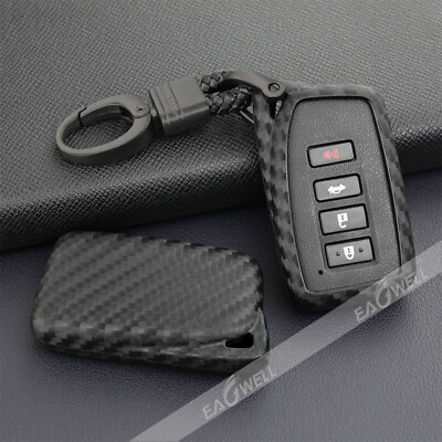 #ad For Lexus Carbon Fiber Car Key Fob Case Cover Chain Ring Keychain Accessories $9.99