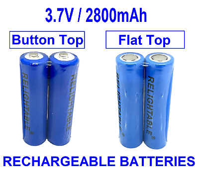 #ad 2 PCS 3.7 Volt 2800mAh Rechargeable High Capacity Li ion Batteries 3.7V $10.99