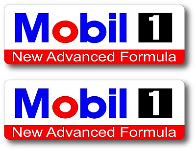 #ad 2X MOBIL 1 OIL RACING DECAL STICKER 3M VINYL VEHICLE WINDOW WALL CAR ONE DRAG $44.99
