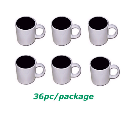 #ad 36pcs Black 11oz Inner Color Mugs Set Heating Transfer Press Sublimation $90.79