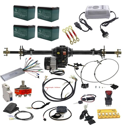 #ad 48V 1000W Electric Differential Motor Rear Axle Kit Go Kart Quad Tricycle Drift $595.87