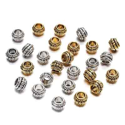 #ad Gold Antique Plated Loose Spacer Bead For Jewelry Making Vintage 30pcs lot 8mm $13.99