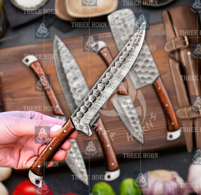 #ad Damascus Steel Rose Hu 5 pcs Japanese Cooking CHEF KNIFE KITCHEN KNIVES CHEF SET $98.45