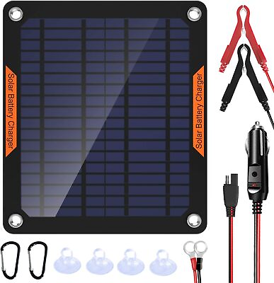 #ad Waterproof Solar Battery Maintainer Car RV Charger 12 Volt Tender Trickle 5W NEW $32.72