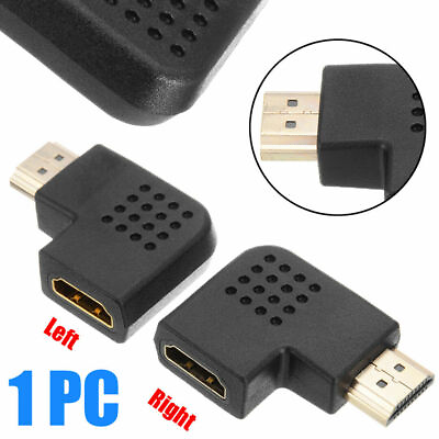 #ad HDMI Adapter Right Left 90 ° Angle Male to Female Type Port Angled adaptor $2.44