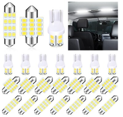 #ad 24 Pieces Interior Car Dome Plate Map Light Bulb Kit Set T10 31Mm 42mm LED NEW $14.00