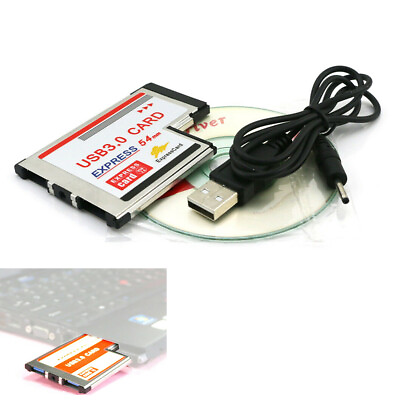 #ad 54mm Express Card Expresscard to 2 Port USB 3.0 Adapter for Laptop NEC Chip $14.98