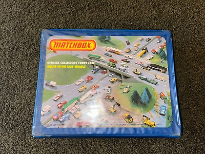 #ad Matchbox Official Collector Carry Case 1982 Holds 48 Car Capacity Highway Scene $14.99