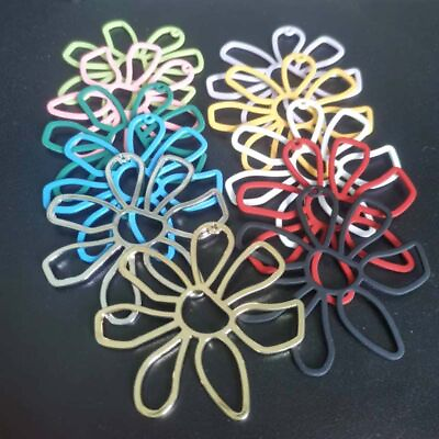 #ad 2pcs Alloy Flower Charms 55x55mm Colorful Flowers Pendants DIY Jewelry Making $8.14