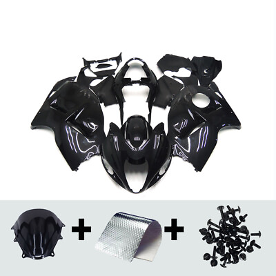 #ad Black Body Kit Fairing For Suzuki GSXR1300 Hayabusa 1997 2007 Injection Bodywork $489.95