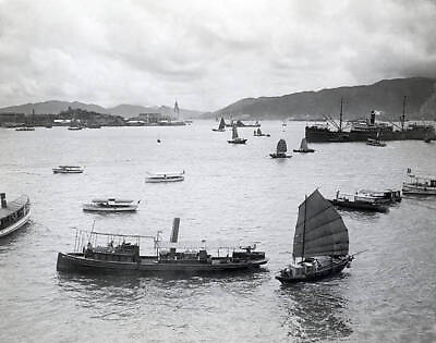 #ad Hong Kong China Ships In The Harbor Of Hong Kong OLD PHOTO AU $8.50
