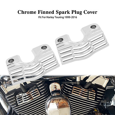 #ad Chrome Slotted Head Bolt Spark Plug Cover Fit For Harley 1999 16 Twin Cam Models $22.99