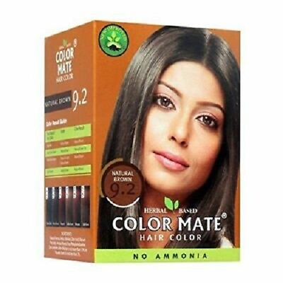 #ad 10 x Color Mate Hair NATURAL BROWN 9.2 Herbal Base Hair color 15gm $17.02