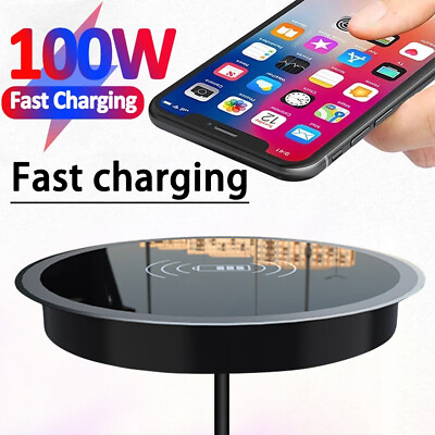 #ad 100W Wireless Phone Charger Pad Universal Fast Charge Dock For Samsung iPhone $13.45