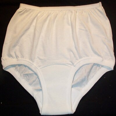 #ad 3 Pair Size XL 9 White Band Leg Poly Cotton Wearever Incontinence Panties USA $18.99