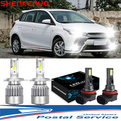 #ad FOR Toyota Yaris 2006 2014 4x H4 H11 H8 LED Headlight Fog Light Combo Bulbs Kit $33.45