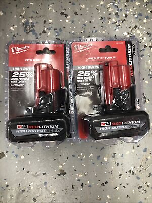 #ad Milwaukee 48 11 2450 M12 High Output XC5.0 Lithium Ion Battery 2 Pack $139.99