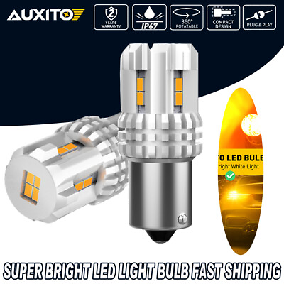 #ad Amber 12 LED BA15S 1156 Turn Signal Indicator Light Bulb Blinker Globe CANBUS $15.32