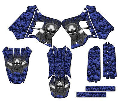 #ad #ad 1993 1995 YZ 250 2 STROKE FLAMING GEARHEAD Blue Senge Graphics Kit Compatible $134.99