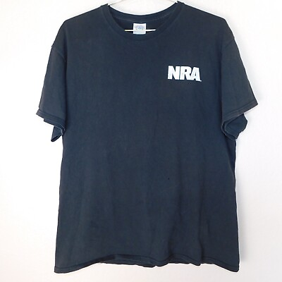 #ad #ad NRA Jack Daniel#x27;s Logo Black Shirt Adult L Cotton Short Sleeve 2A Graphic Logo $18.88