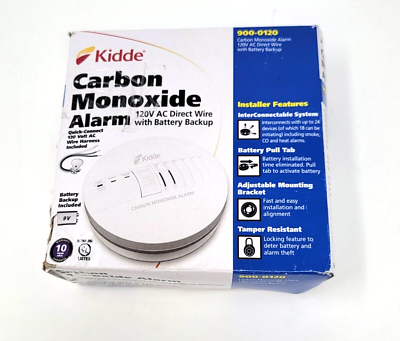#ad Kidde Hardwired Carbon Monoxide Detector w 9Volt Battery Backup 3 LED Indicator $14.87